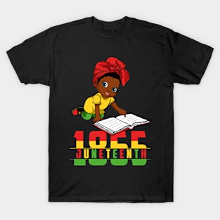 Juneteenth Celebrating 1865 Cute Black Girls Kids T-Shirt